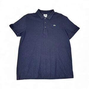 Vintage Lacoste Polo Shirt Mens Size 7 Fits XL Navy Blue Croc Preppy Logo Cotton